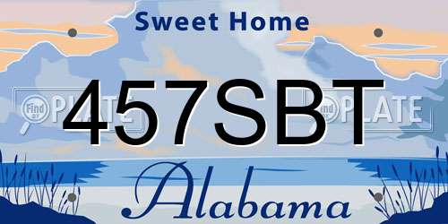 457SBT Alabama License Plate
