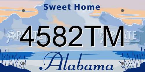 4582TM Alabama License Plate