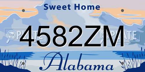 4582ZM Alabama License Plate