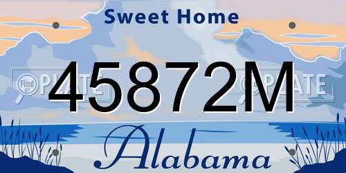 45872M Alabama License Plate
