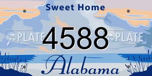 4588 Alabama License Plate