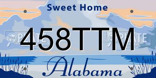 458TTM Alabama License Plate