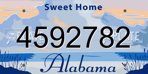 4592782 Alabama License Plate