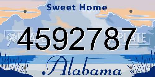 4592787 Alabama License Plate