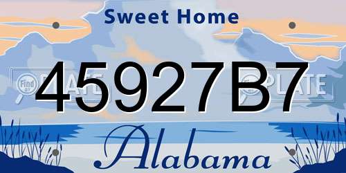 45927B7 Alabama License Plate