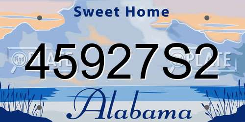 45927S2 Alabama License Plate