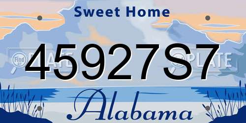 45927S7 Alabama License Plate