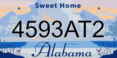 4593AT2 Alabama License Plate