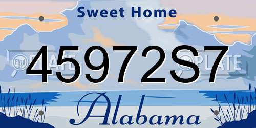 45972S7 Alabama License Plate