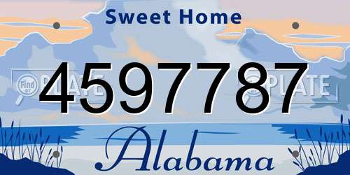 4597787 Alabama License Plate