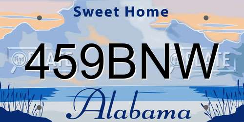 459BNW Alabama License Plate