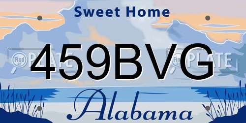 459BVG Alabama License Plate