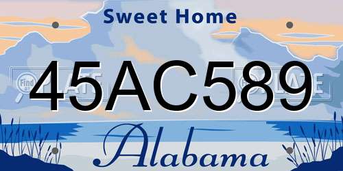 45AC589 Alabama License Plate