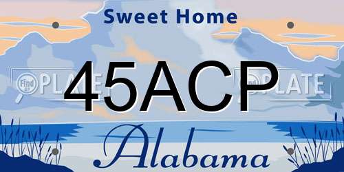 45ACP Alabama License Plate