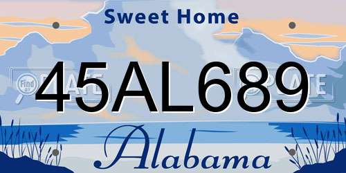 45AL689 Alabama License Plate