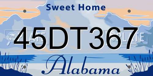 45DT367 Alabama License Plate