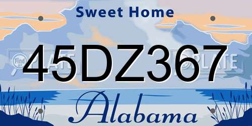 45DZ367 Alabama License Plate