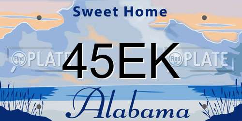 45EK Alabama License Plate