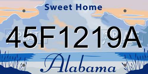 45F1219A Alabama License Plate