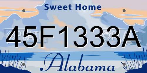 45F1333A Alabama License Plate