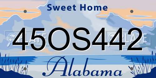45OS442 Alabama License Plate