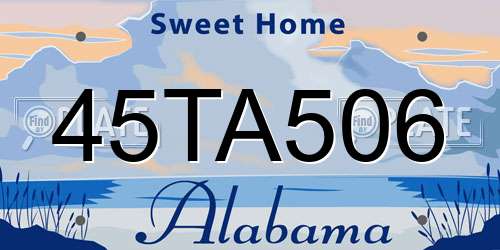 45TA506 Alabama License Plate