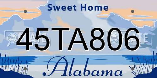 45TA806 Alabama License Plate