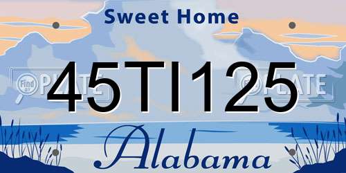 45TI125 Alabama License Plate