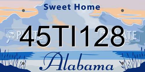 45TI128 Alabama License Plate