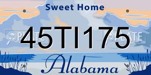 45TI175 Alabama License Plate
