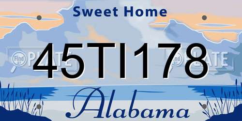 45TI178 Alabama License Plate