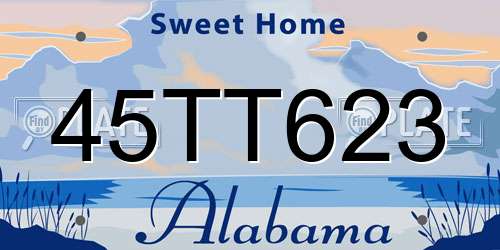 45TT623 Alabama License Plate