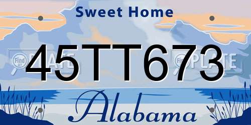 45TT673 Alabama License Plate