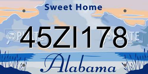 45ZI178 Alabama License Plate
