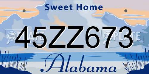 45ZZ673 Alabama License Plate
