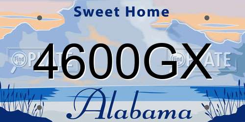 4600GX Alabama License Plate