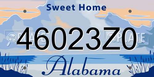 46023Z0 Alabama License Plate