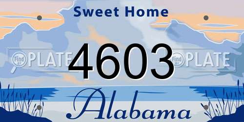 4603 Alabama License Plate