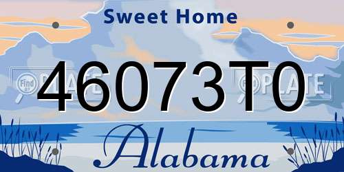46073T0 Alabama License Plate