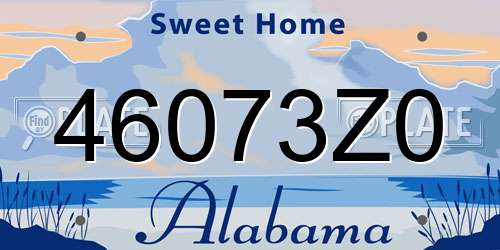 46073Z0 Alabama License Plate
