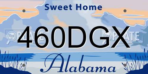 460DGX Alabama License Plate