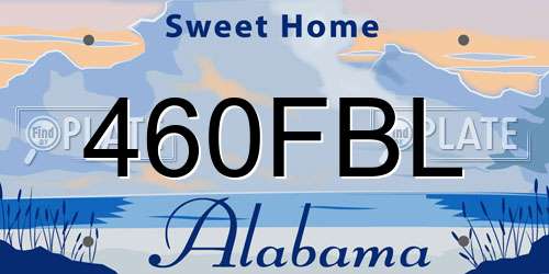 460FBL Alabama License Plate