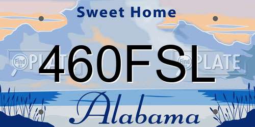 460FSL Alabama License Plate