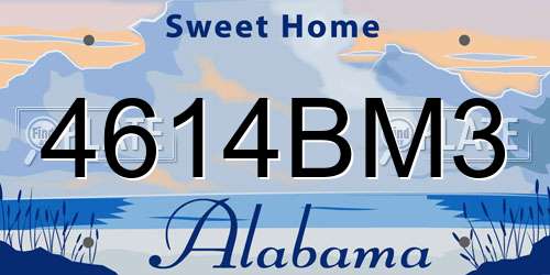 4614BM3 Alabama License Plate