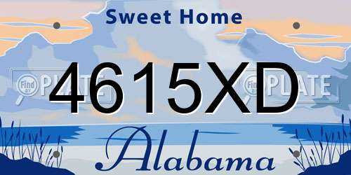 4615XD Alabama License Plate