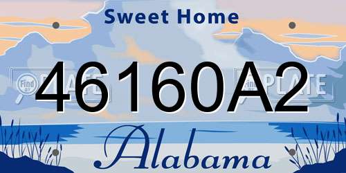 46160A2 Alabama License Plate