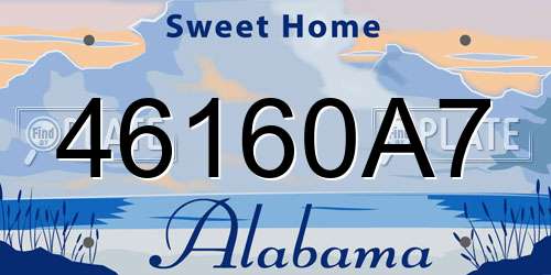 46160A7 Alabama License Plate