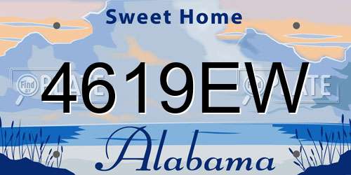 4619EW Alabama License Plate