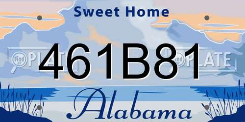 461B81 Alabama License Plate