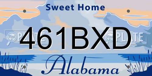 461BXD Alabama License Plate